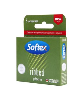 Ребристые презервативы Softex Ribbed - 3 шт.