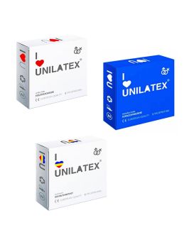 Классические, фруктовые и ультратонкие презервативы Unilatex® (ассорти) - 1 блок