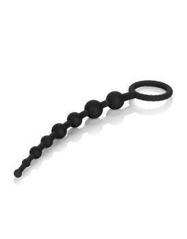 Чёрная анальная цепочка из силикона Coco Licious Play Beads - 24,8 см.