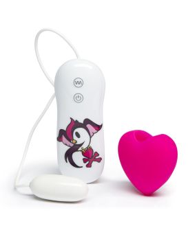 Розовый клиторальный вибростимулятор-сердечко SILICONE PINK HEART CLITORAL VIBRATOR