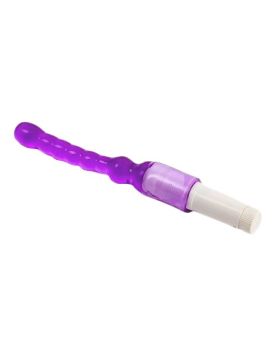Светло-фиолетовый анальный стимулятор с вибрацией - 23,5 см.