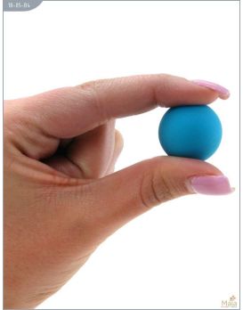 Металлические вагинальные шарики с голубым силиконовым покрытием