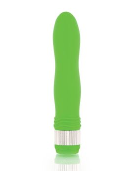 Зеленый водонепроницаемый вибратор - 21,5 см.