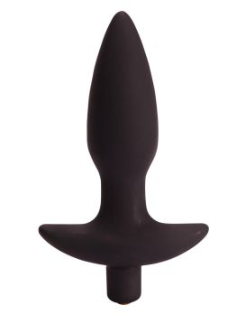 Чёрная анальная пробка с вибрацией Vibrating Butt Plug - 14,5 см.