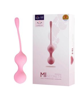 Розовые вагинальные шарики MI с вибрацией и пультом ДУ