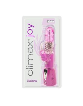 Фиолетовый вибромассажер Climax Joy 3X Multi-Purpose Rabbit Vibe - 23,5 см.