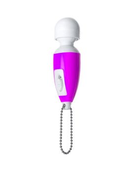 Фиолетово-белый вибратор-брелок