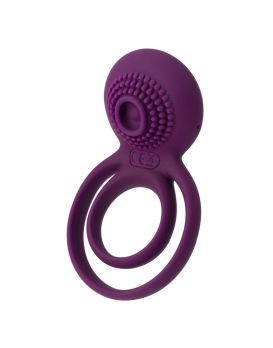 Фиолетовое эрекционное виброкольцо Tammy с подхватом мошонки