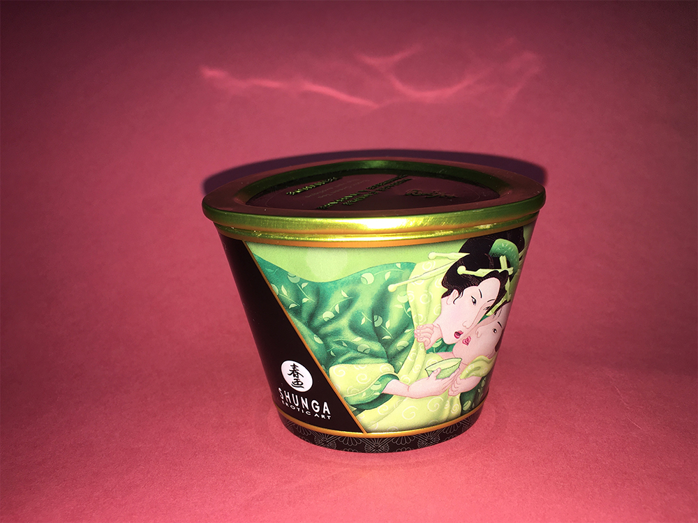 Массажная свеча Exotic Green Tea с ароматом зелёного чая (Shunga)