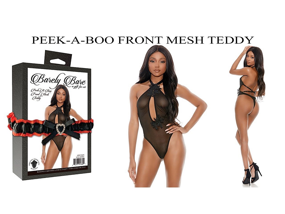 Peek-a-boo front mesh teddy